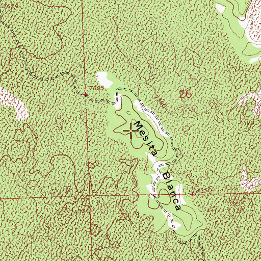 Topographic Map of Mesita Blanca, NM