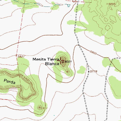 Topographic Map of Mesita Tierra Blanca, NM