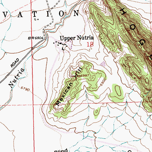 Topographic Map of Mexican Hill, NM