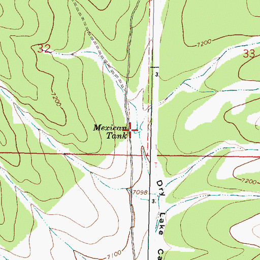 Topographic Map of Mexican Tank, NM