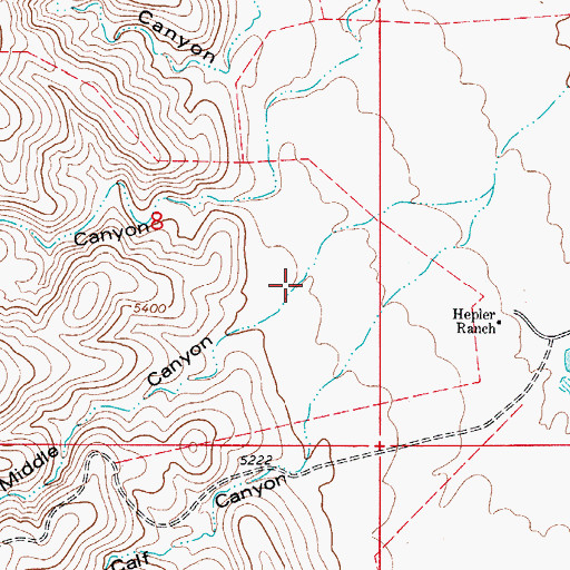 Topographic Map of Middle Canyon, NM