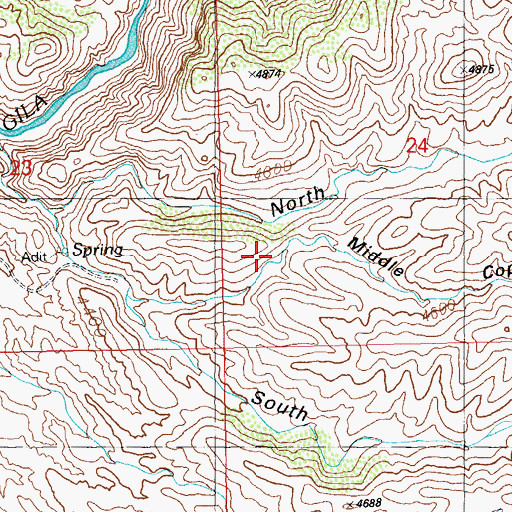 Topographic Map of Middle Copper Canyon, NM