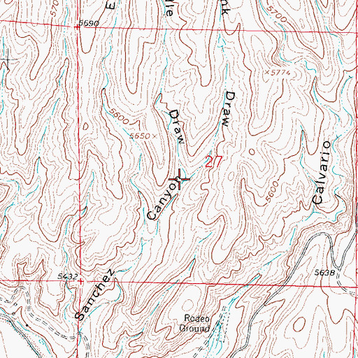 Topographic Map of Middle Draw, NM