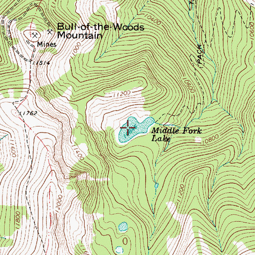 Topographic Map of Middle Fork Lake, NM