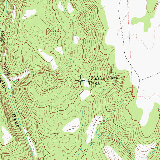 Topographic Map of Middle Fork Tank, NM