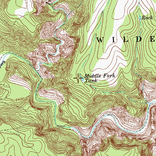 Topographic Map of Middle Fork Tank, NM
