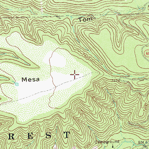 Topographic Map of Middle Mesa, NM
