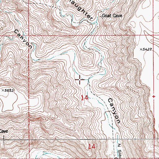 Topographic Map of Middle Slaughter Canyon, NM