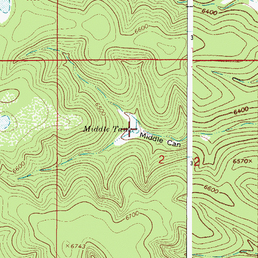 Topographic Map of Middle Tank, NM