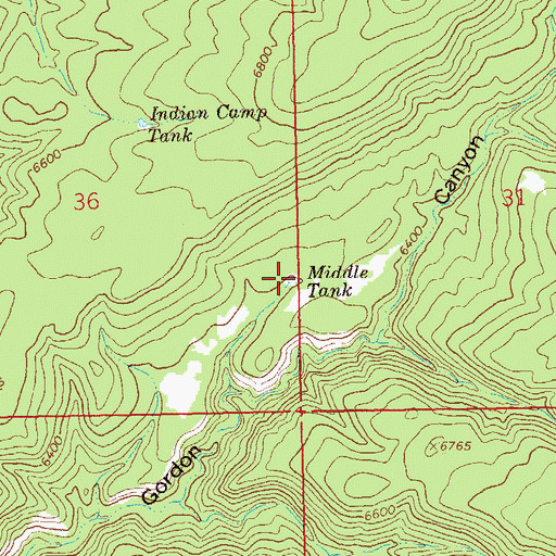 Topographic Map of Middle Tank, NM