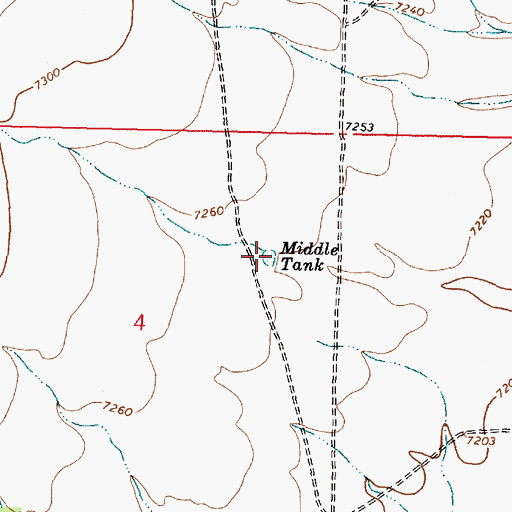Topographic Map of Middle Tank, NM