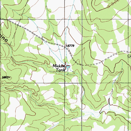 Topographic Map of Middle Tank, NM