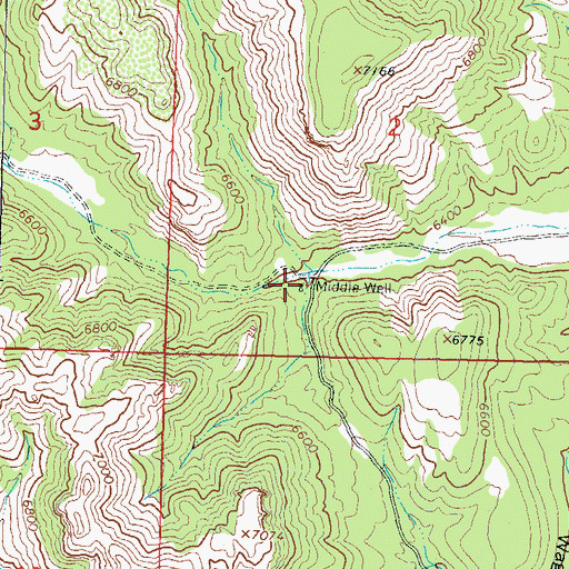 Topographic Map of Middle Well, NM