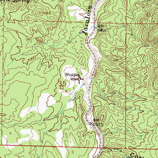 Topographic Map of Middle Well, NM