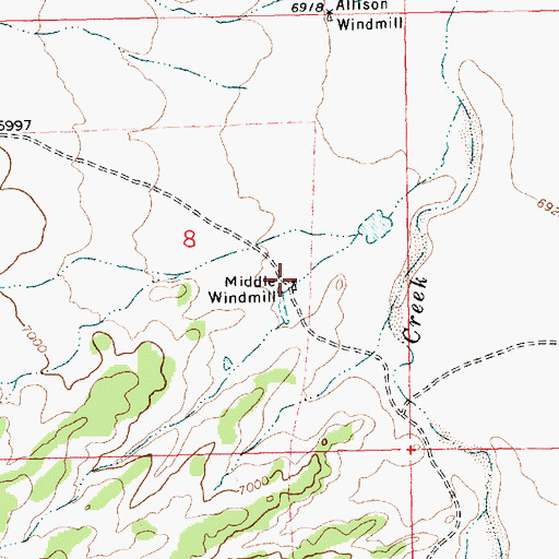 Topographic Map of Middle Windmill, NM