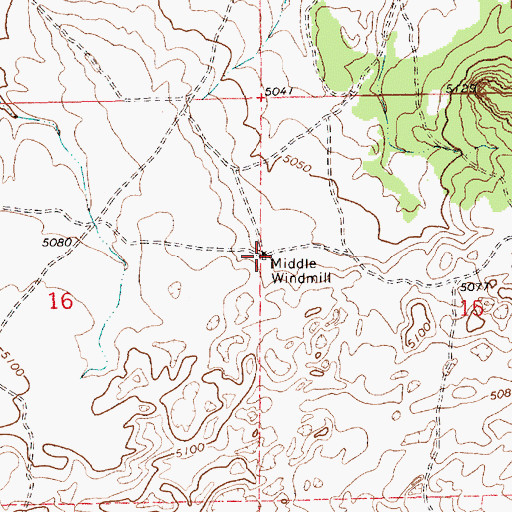 Topographic Map of Middle Windmill, NM