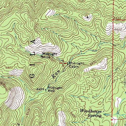 Topographic Map of Midnight Cabin, NM