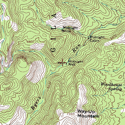 Topographic Map of Midnight Well, NM