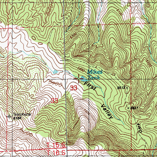 Topographic Map of Mikes Tank, NM