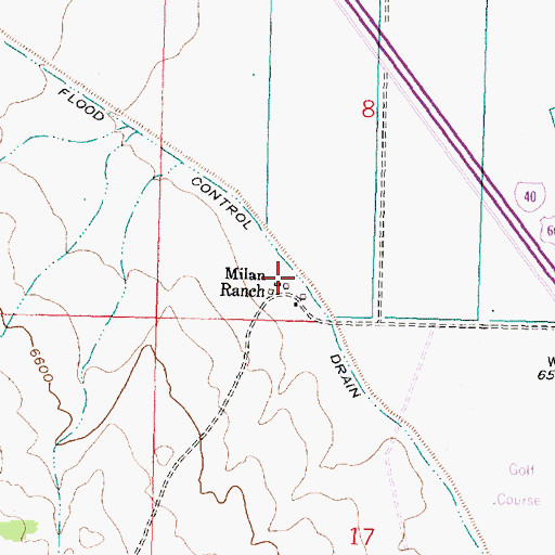 Topographic Map of Milan Ranch, NM