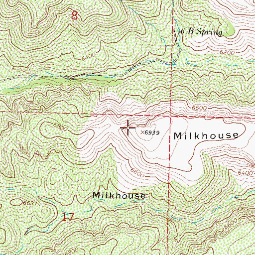 Topographic Map of Milkhouse Mesa, NM