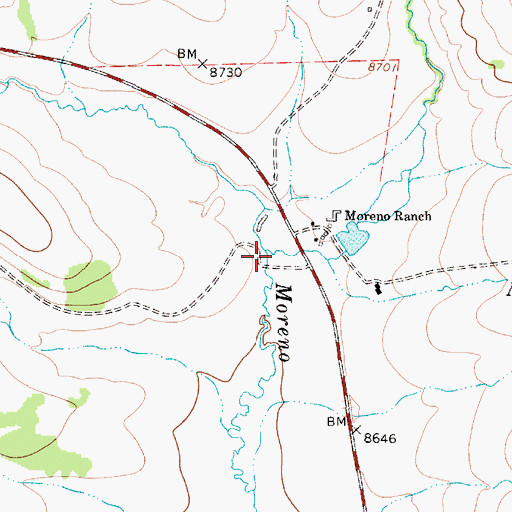 Topographic Map of Mill Creek, NM