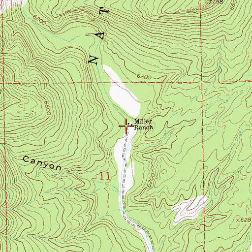 Topographic Map of Miller Ranch, NM