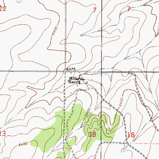 Topographic Map of Miller Ranch, NM