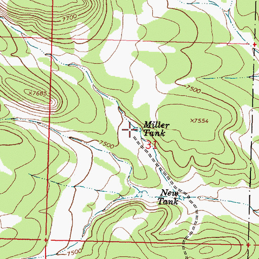 Topographic Map of Daniel Tank, NM