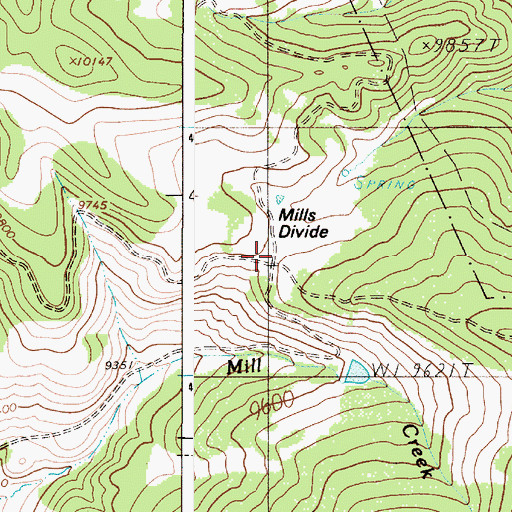 Topographic Map of Mills Divide, NM