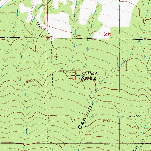 Topographic Map of Millset Spring, NM