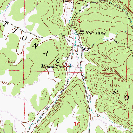 Topographic Map of Mimes Tank, NM