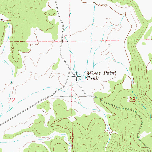 Topographic Map of Miner Point Tank, NM