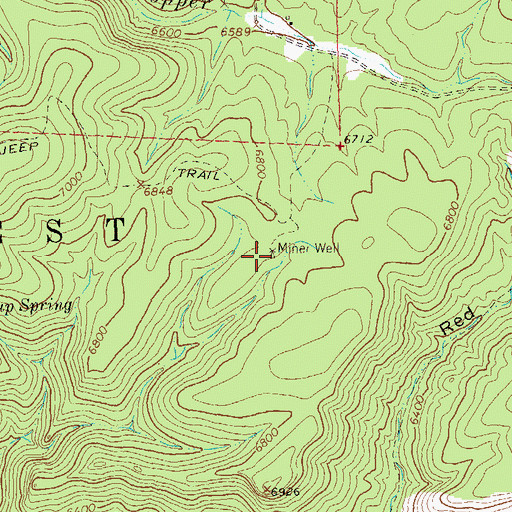 Topographic Map of Miner Well, NM