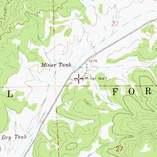 Topographic Map of Miner Well, NM