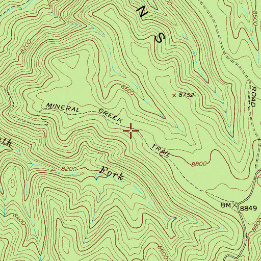 Topographic Map of Mineral Creek Trail, NM