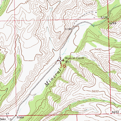 Topographic Map of Mineral Creek Well, NM