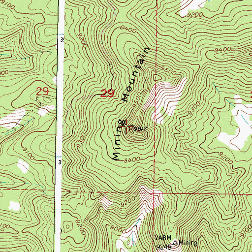 Topographic Map of Mining Mountain, NM