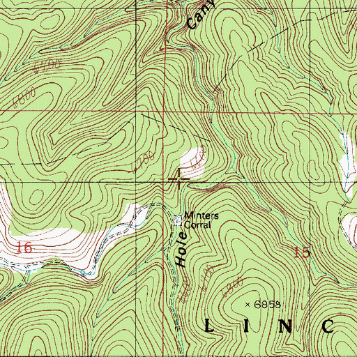 Topographic Map of Minters Corral, NM