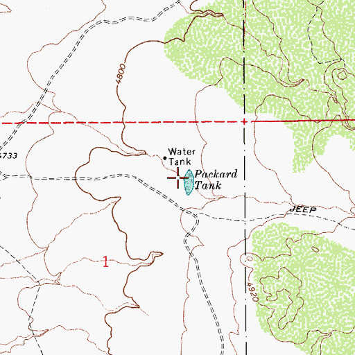 Topographic Map of Packard Tank, AZ