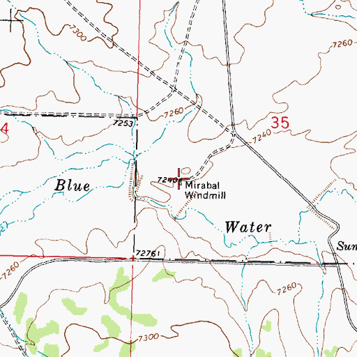Topographic Map of Mirabal Windmill, NM