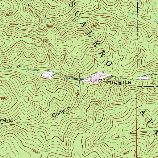 Topographic Map of Miserable Canyon, NM
