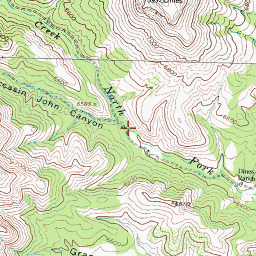 Topographic Map of Moccasin John Canyon, NM