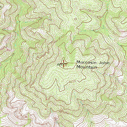 Topographic Map of Moccasin John Mountain, NM