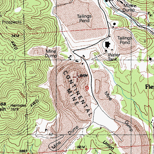 Topographic Map of Modoc Incline (historical), NM