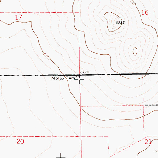 Topographic Map of Mofax Cemetery, NM