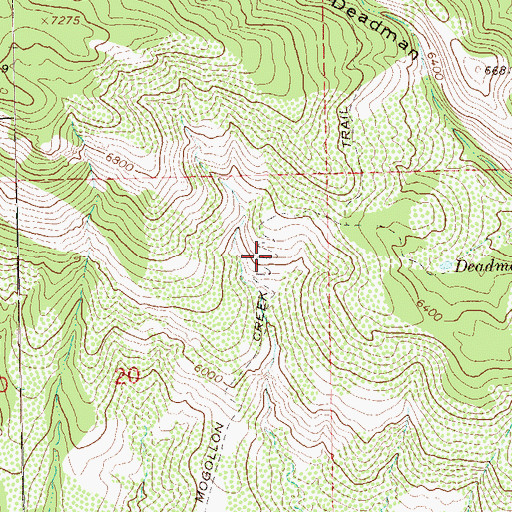 Topographic Map of Mogollon Creek Trail, NM