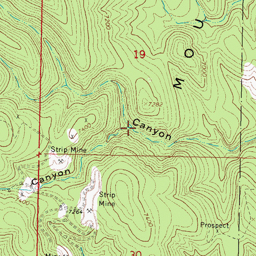 Topographic Map of Molino Canyon, NM
