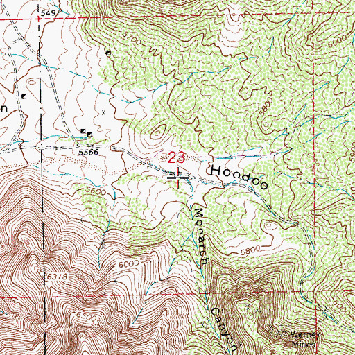 Topographic Map of Monarch Canyon, NM