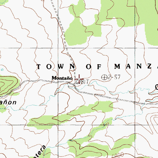 Topographic Map of Montano, NM